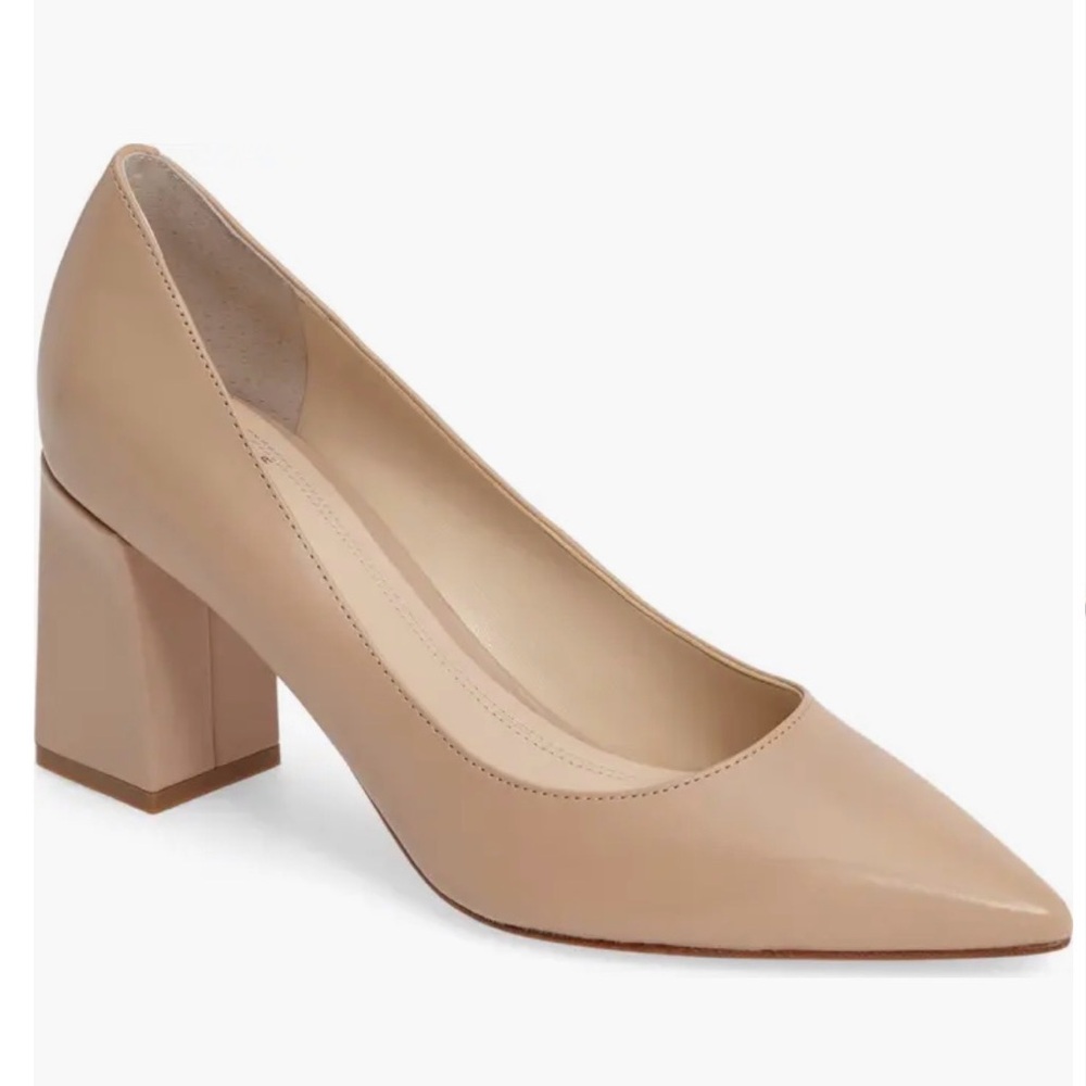 Marc Fisher Nude Block Heel Pumps